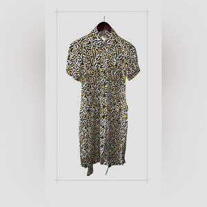 Diane von Furstenberg 100% Silk Shirt Dress – Graphic Print